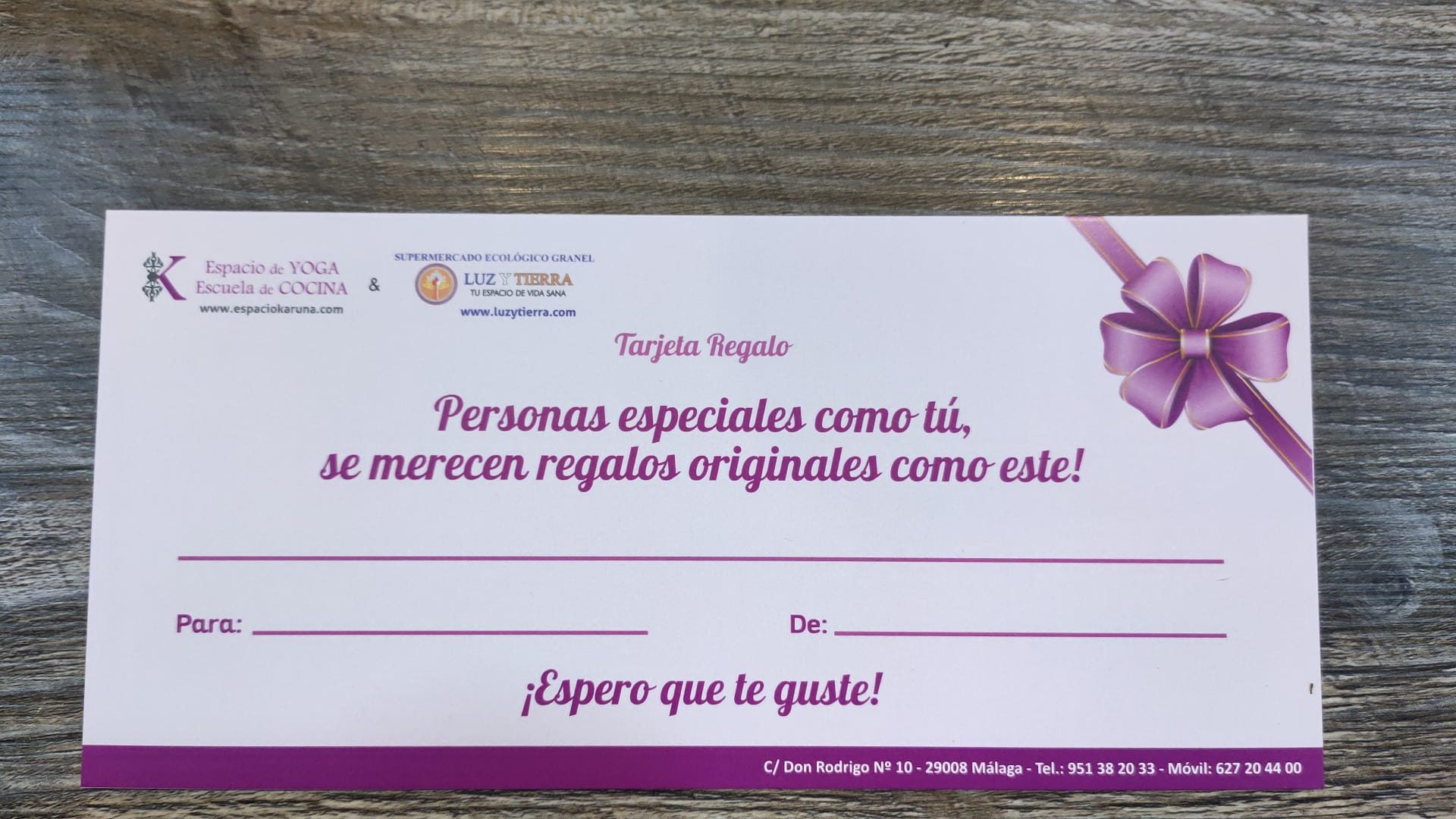 BONO REGALO SALUD Y BIENESTAR LUZ Y TIERRA